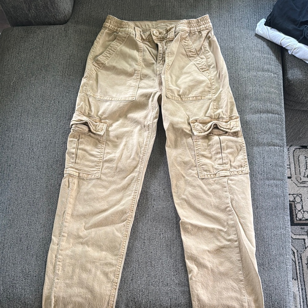 American Eagle Outfitters Tan Cargo Pants Durable Cotton Twill
